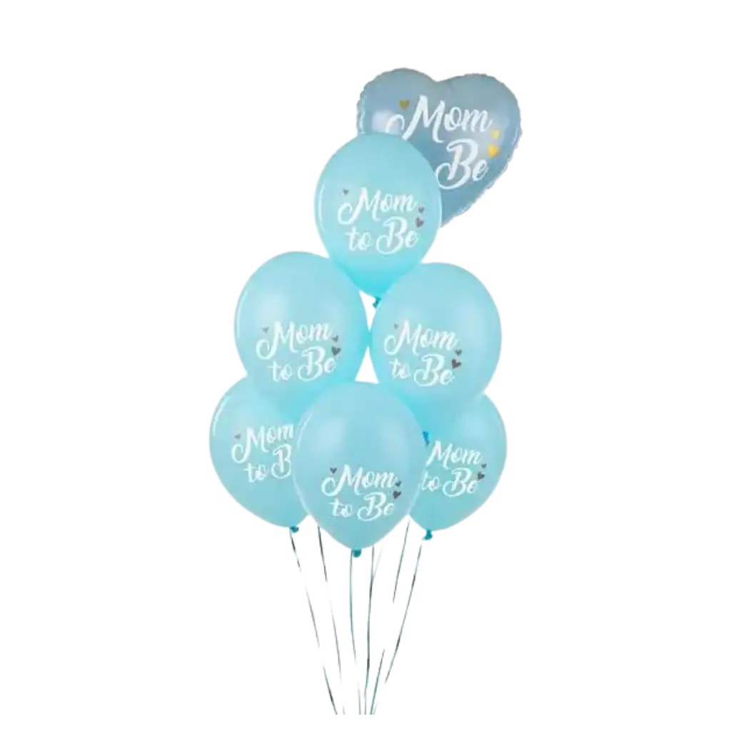 Set de 6 Globos Azules "Fantasma Mamá" - 30cm