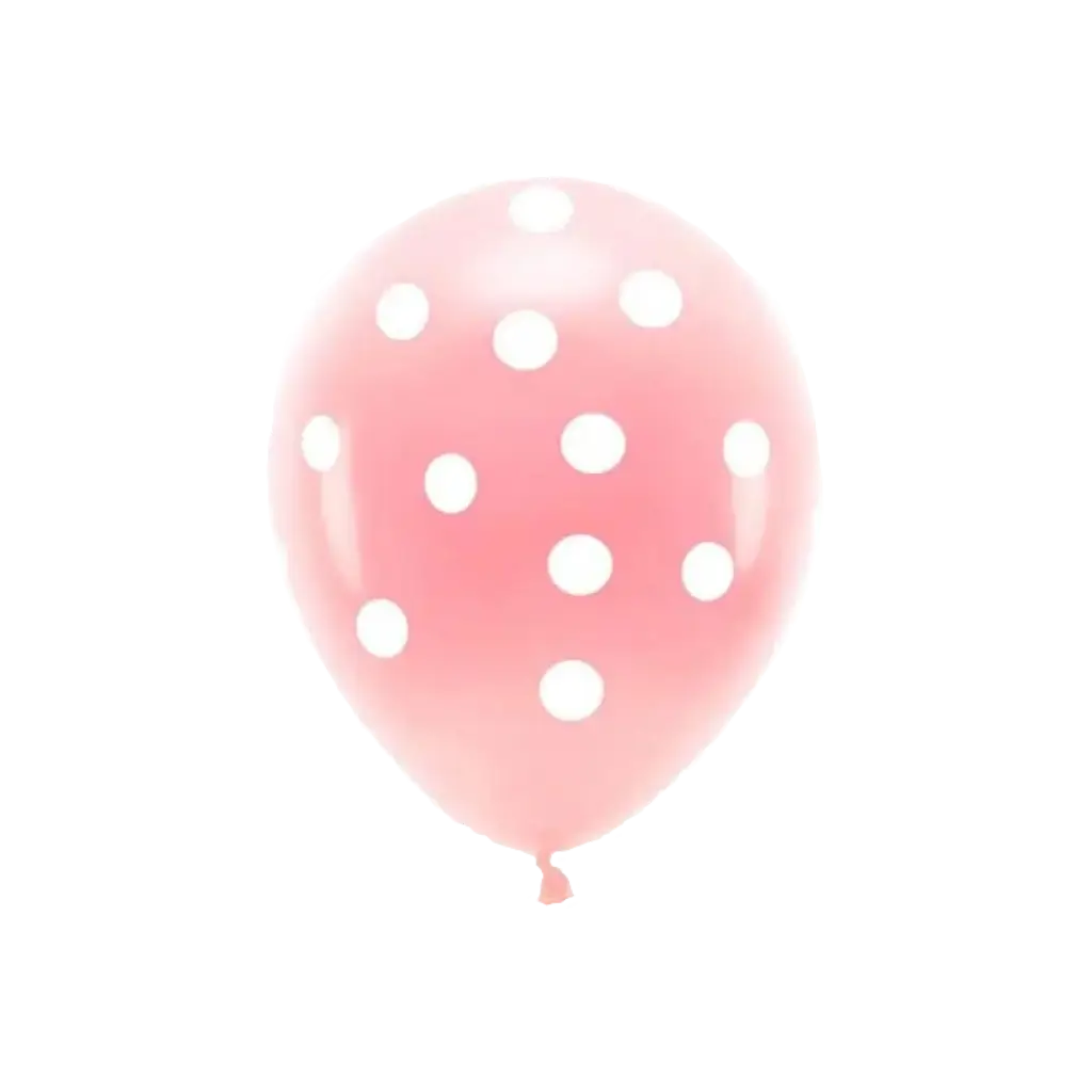 Set de 6 Globos - Rosa con Lunares Blancos - 100% BIODEGRADABLES