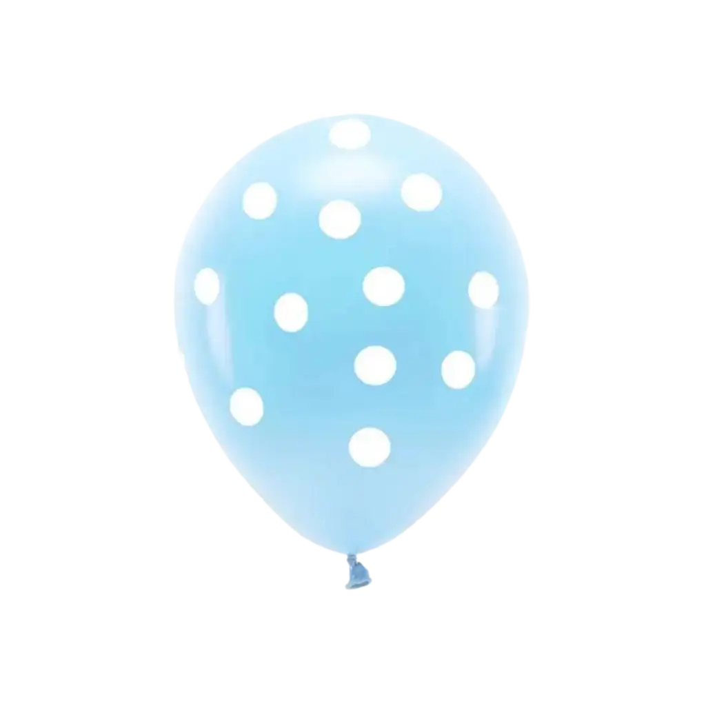 Set de 6 Globos - Azul con Lunares Blancos - 100% BIODEGRADABLES