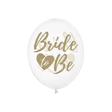 6 globos transparentes con inscripción BRIDE TO BE Gold