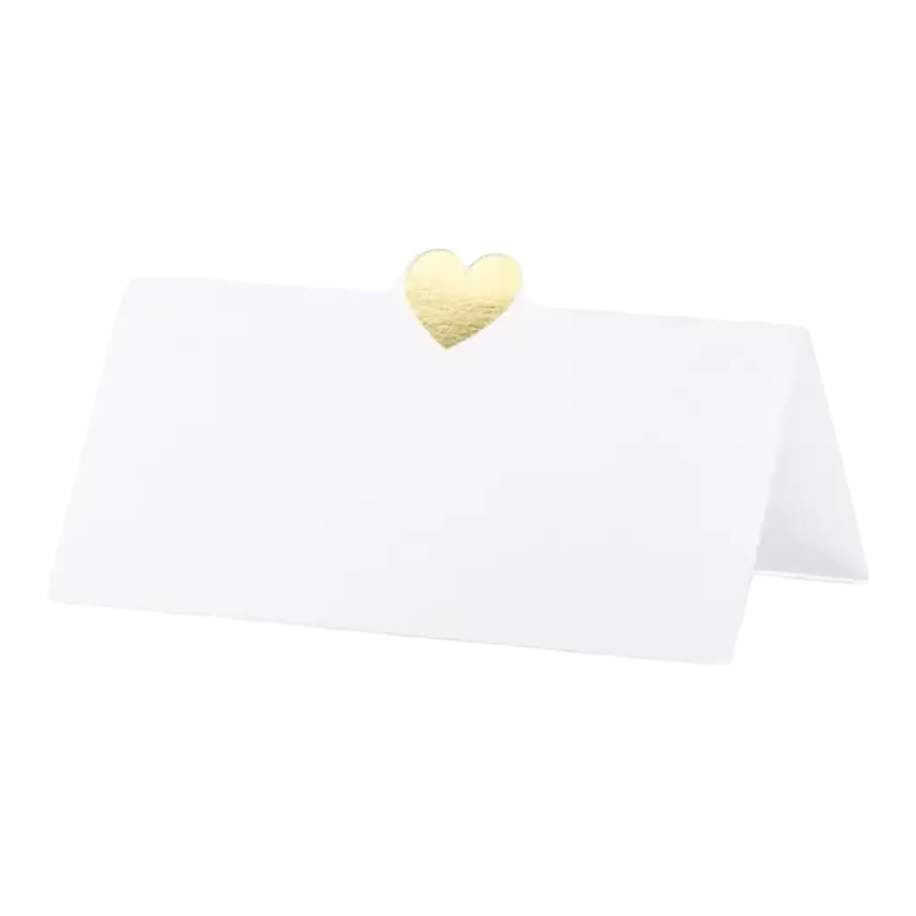 Tarjeta de lugar con motivos de Corazón Dorado (Pack de 10)