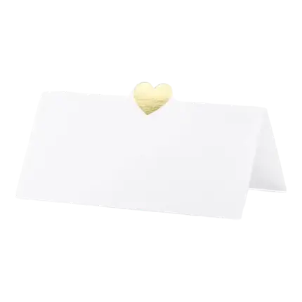 Tarjeta de lugar con motivos de Corazón Dorado (Pack de 10)