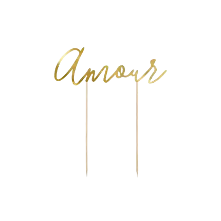Decoración para tarta Amor, dorado, 22,5 cm