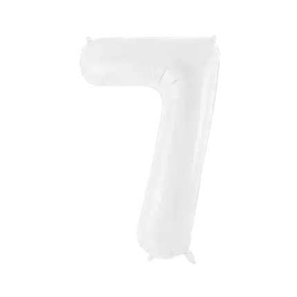 Globo de cumpleaños número 7 blanco 86 cm