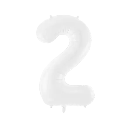 Globo de cumpleaños número 2 blanco 86 cm