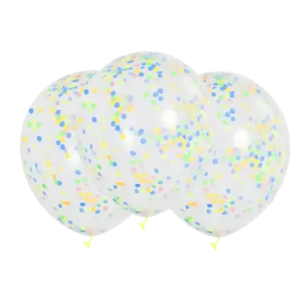 Set de 3 globos de confeti multicolor