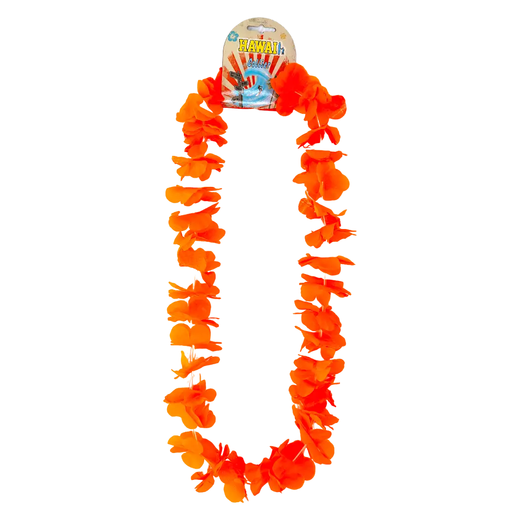 Copia de Hawaiian Flower Necklace Naranja neón