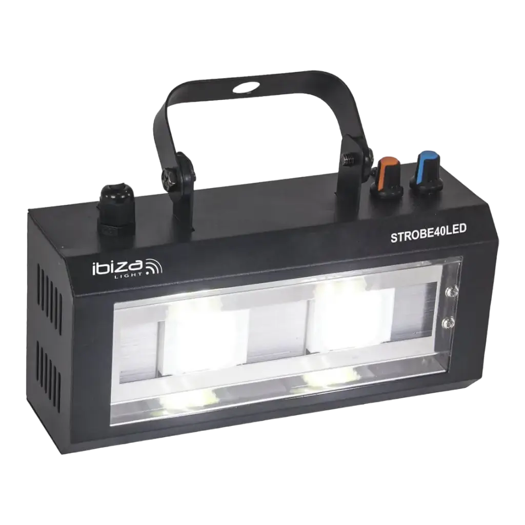 Ibiza LED luz estroboscópica blanca 2x20W