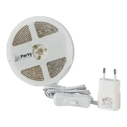 Cinta de luz LED blanca flexible de 3 m PARTY-STRIP300WH