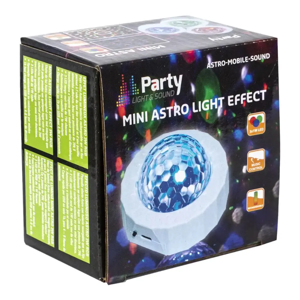 Efecto luminoso ASTRO-MOBILE-SOUND RGB 3W