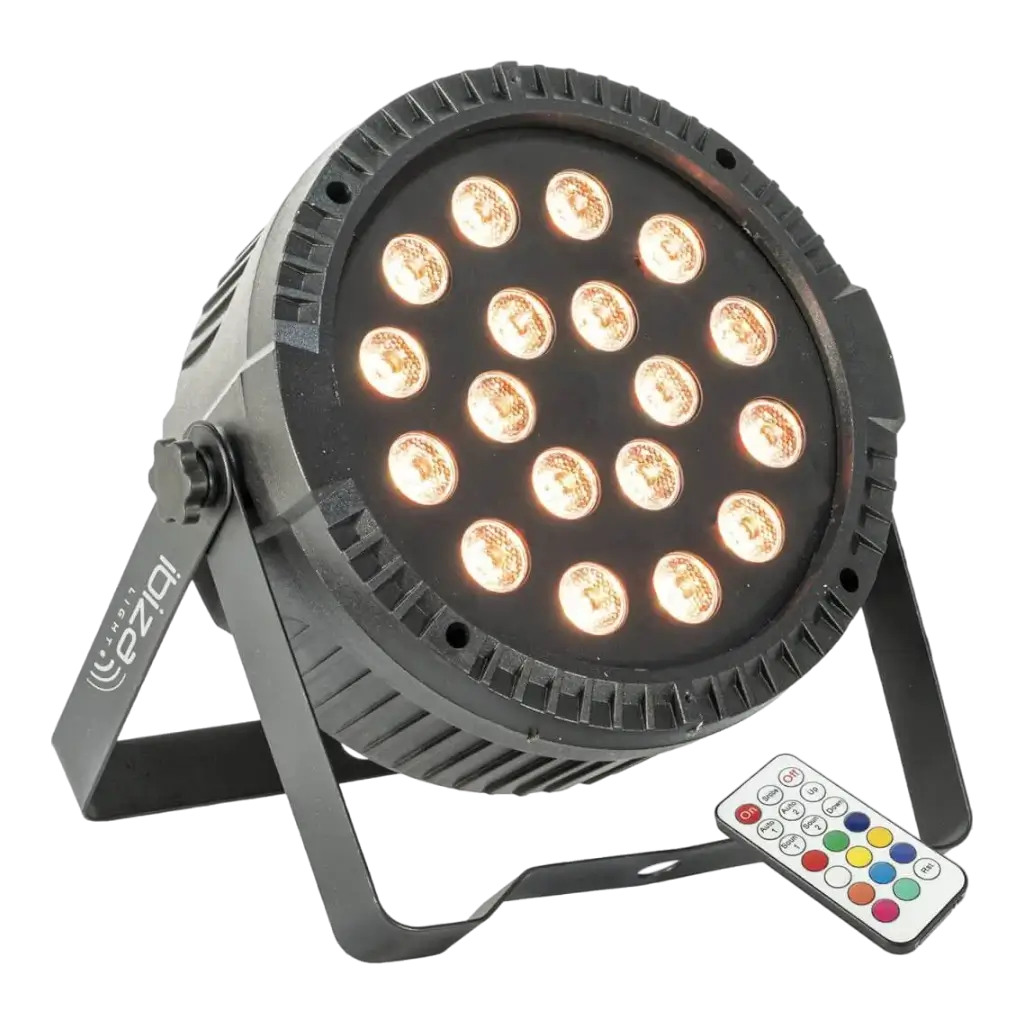 Proyector PAR plano de 18 LED RGBW