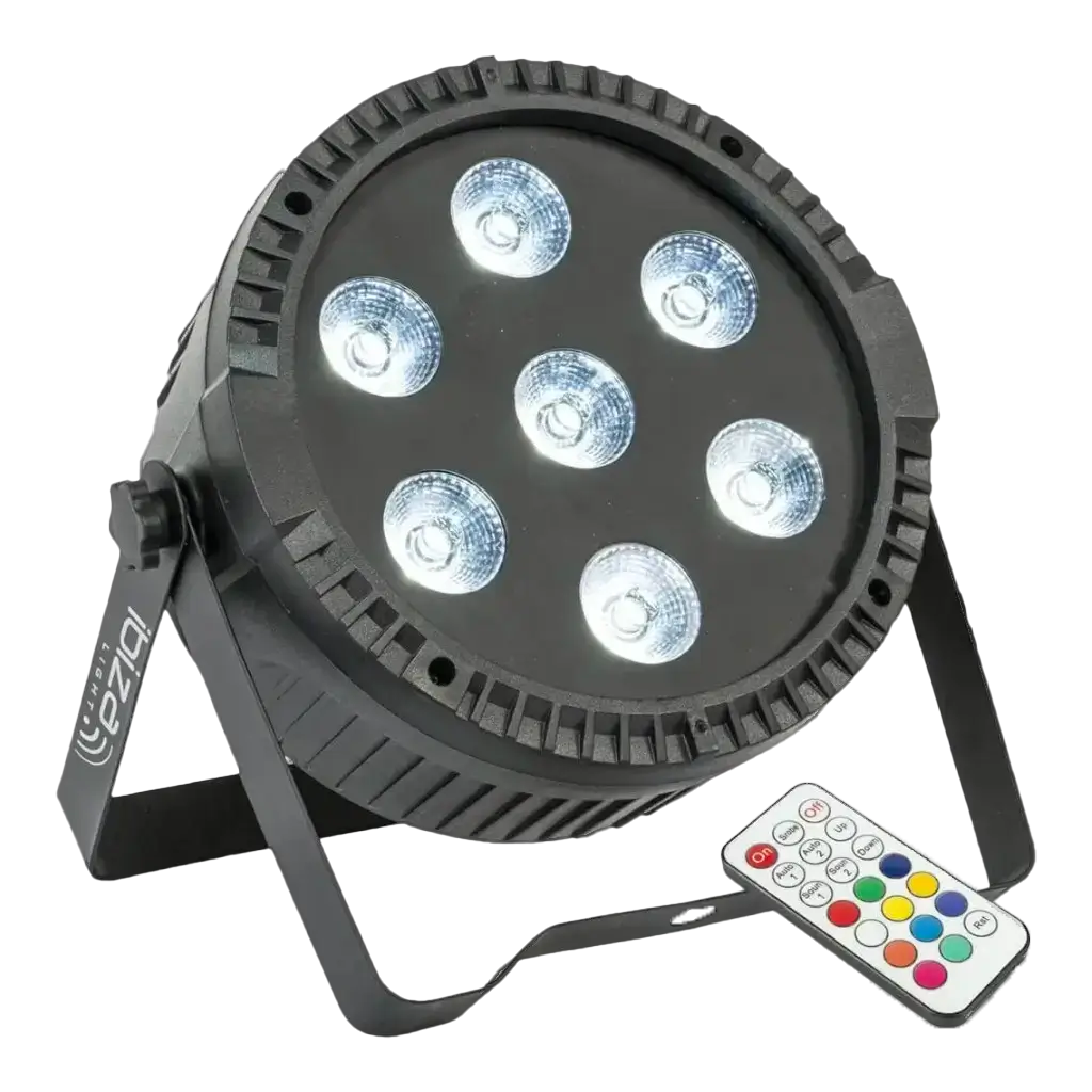 Proyector PAR plano de 7 LED RGBW