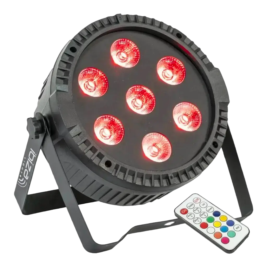 Proyector PAR plano de 7 LED RGBW