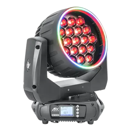 WASH-1940-RGB Bowser con efecto de anillo y Flight Case