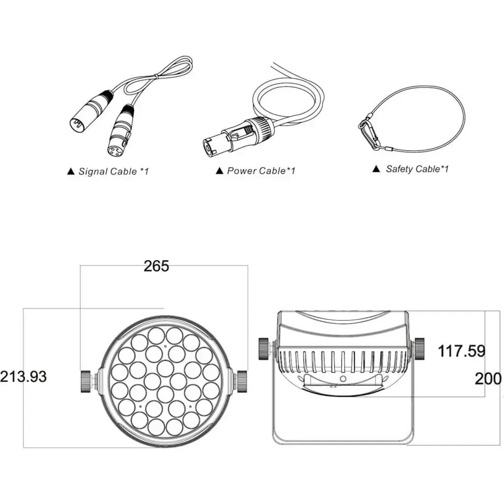 Luz PAR LED CLUB-ZOOM2810 con un cuarto de zoom