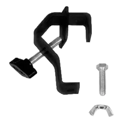 Gancho negro con contraplaca