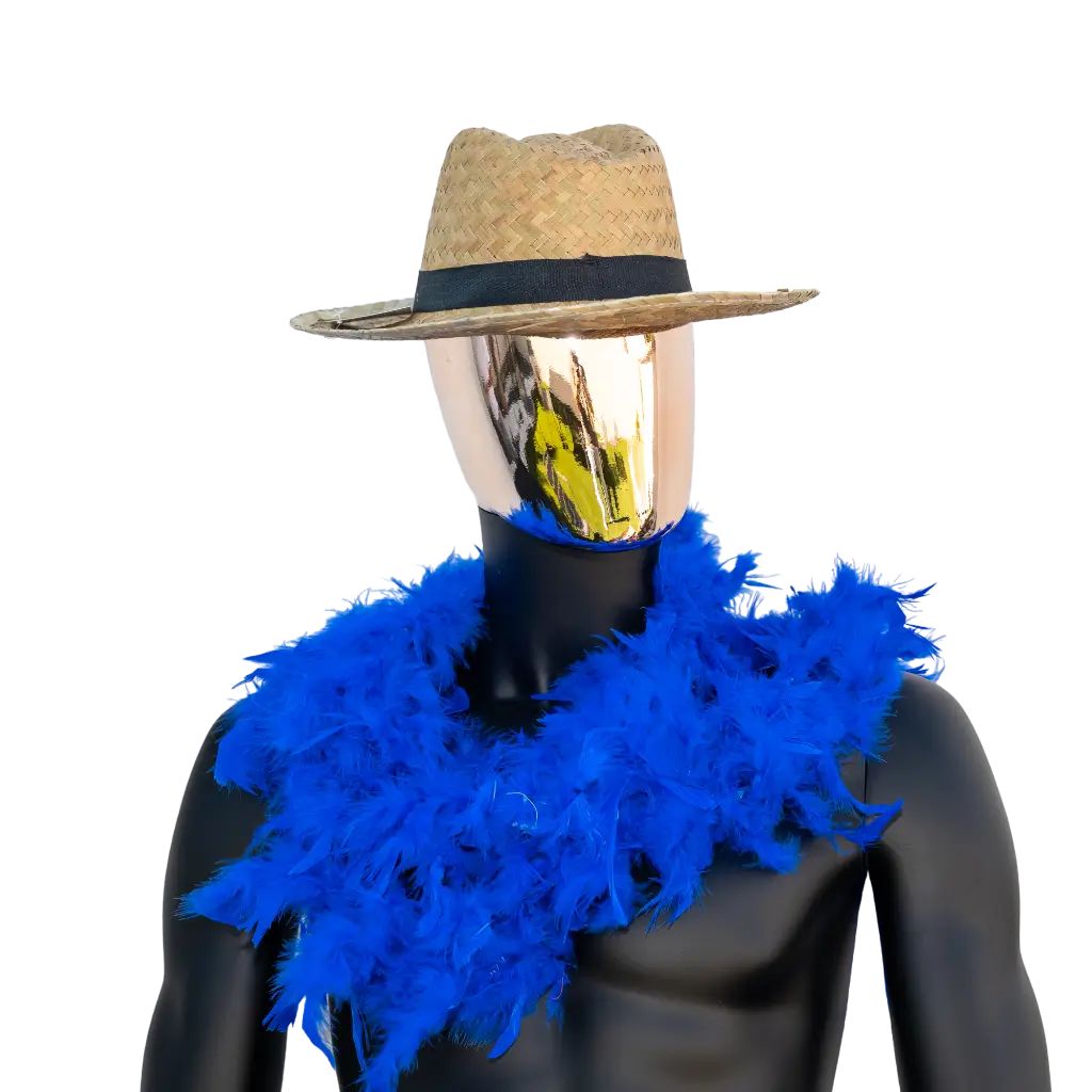 Boa de plumas azul - 180 cm