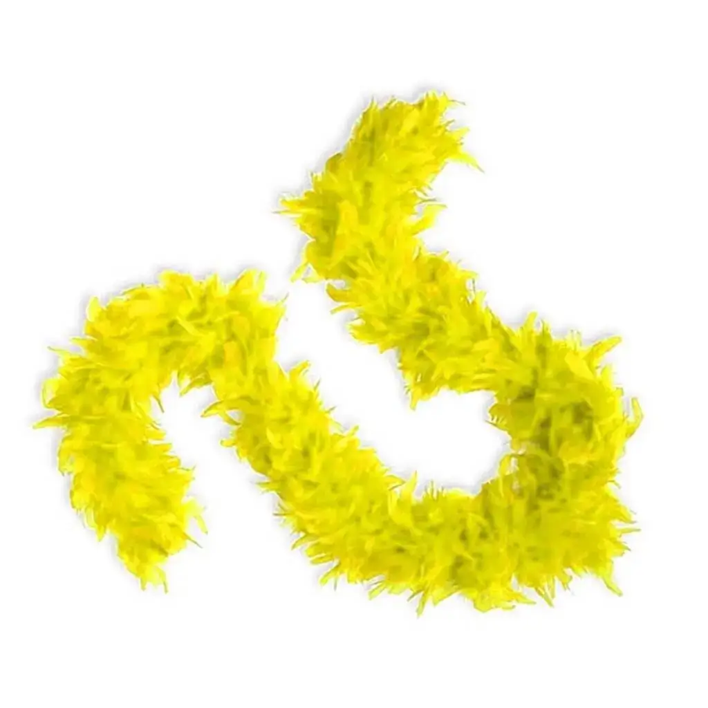 Boa de plumas amarilla - 180 cm
