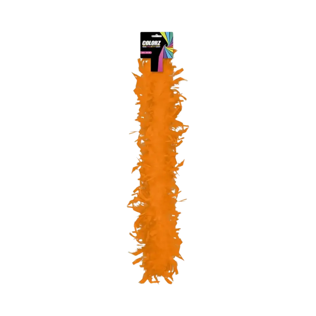 Boa de plumas naranja - 180 cm