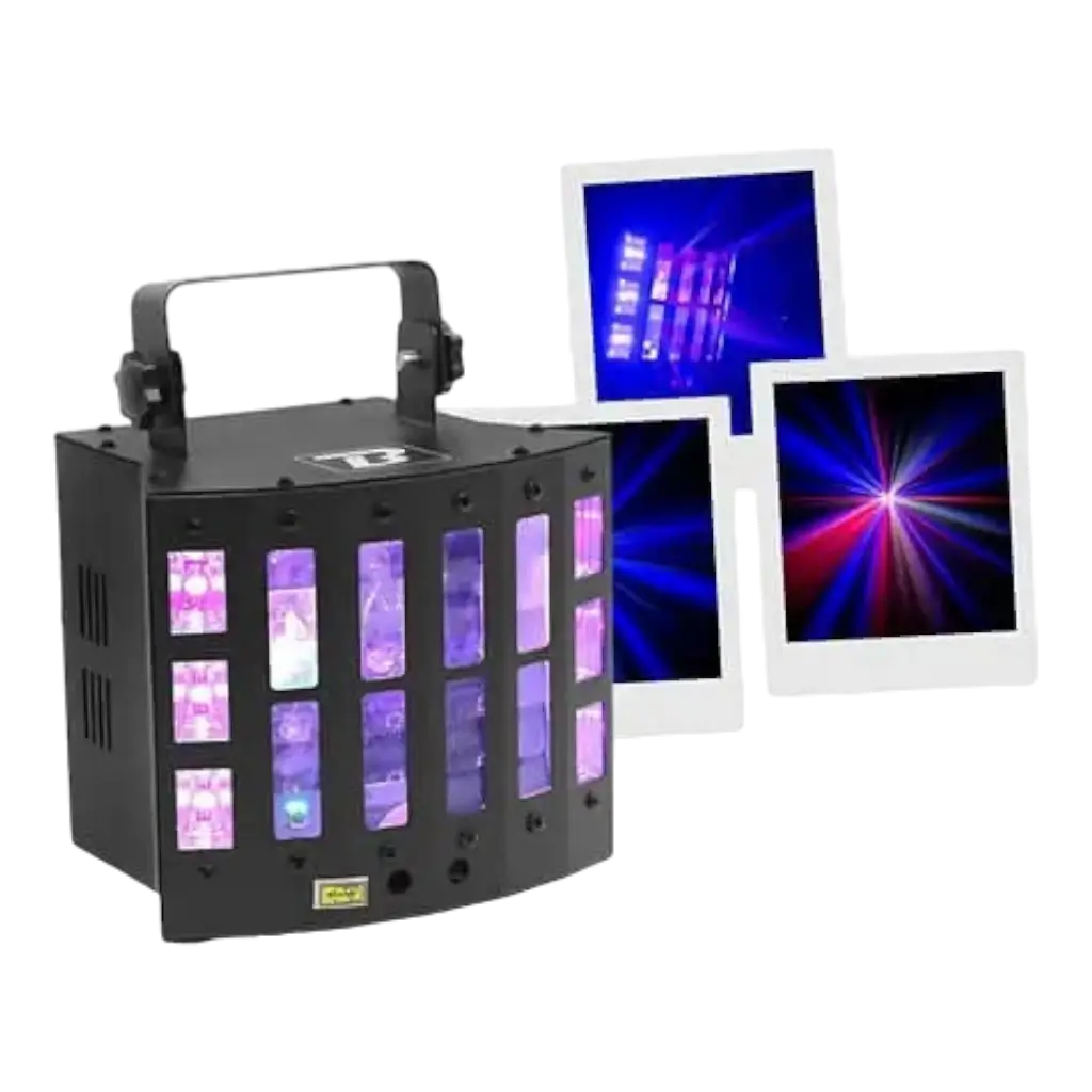 BoomTone DJ 4en1 Juego de luces de efectos LED - DerbyFX 4en1