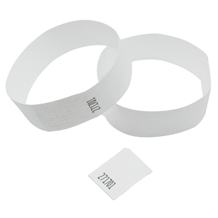 Muñequera de papel blanco Tyvek® sin marcar