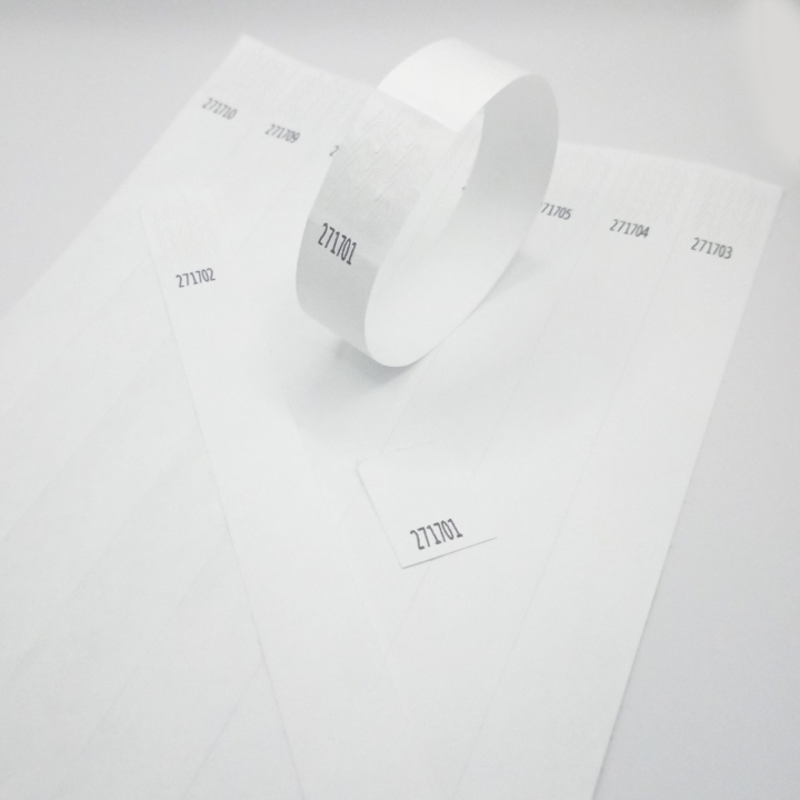 Muñequera de papel blanco Tyvek® sin marcar