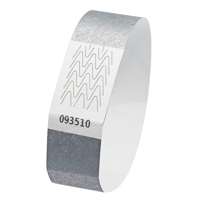 Pulsera de papel plateado Tyvek® sin marcar