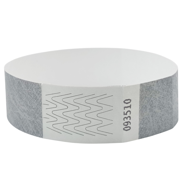 Pulsera de papel plateado Tyvek® sin marcar