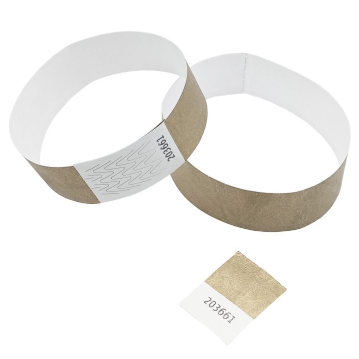 Pulsera de papel dorado Tyvek® sin marcar