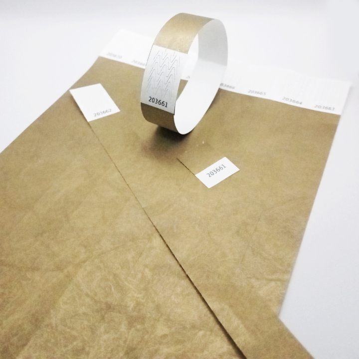 Pulsera de papel dorado Tyvek® sin marcar