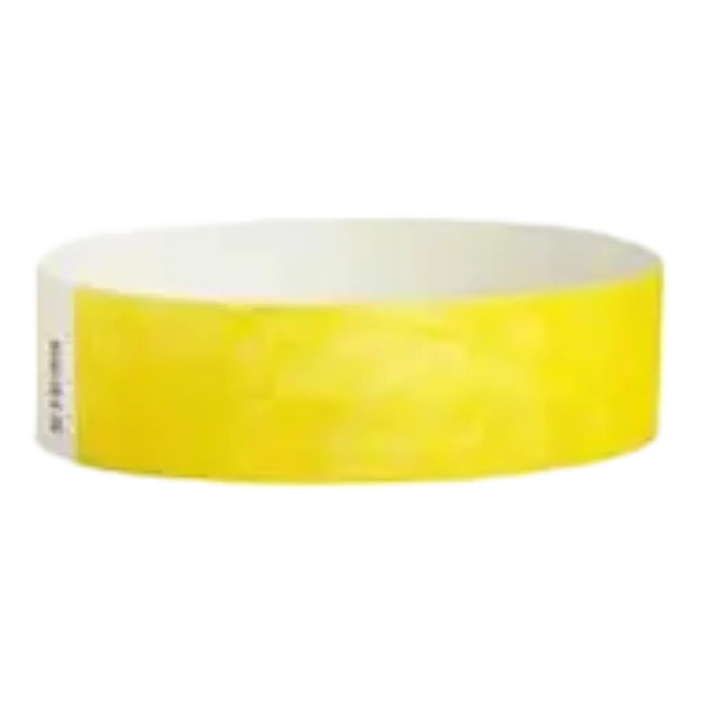 Pulsera Tyvek® de papel amarillo sin marcar