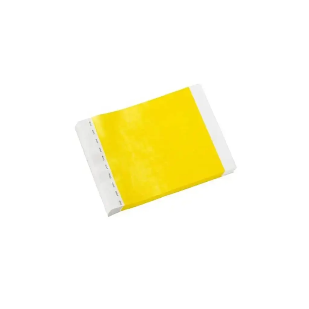 Pulsera Tyvek® de papel amarillo sin marcar