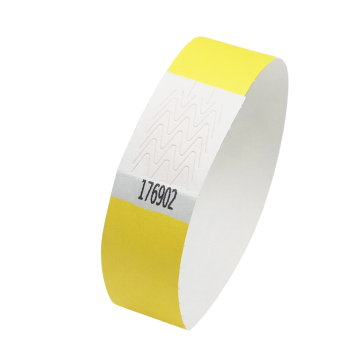 Pulsera Tyvek® de papel amarillo sin marcar