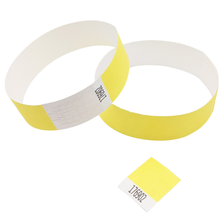 Pulsera Tyvek® de papel amarillo sin marcar