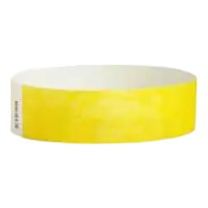 Pulsera Tyvek® de papel amarillo sin marcar