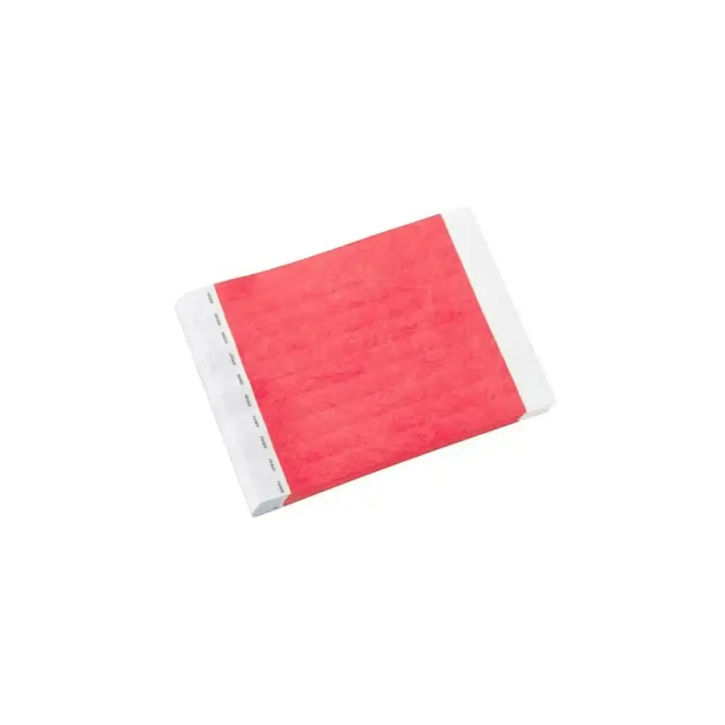 Pulsera Tyvek® roja de papel sin marcar