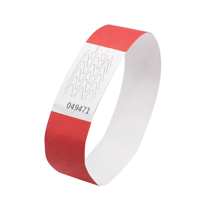 Pulsera Tyvek® roja de papel sin marcar