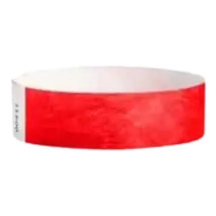 Pulsera Tyvek® roja de papel sin marcar