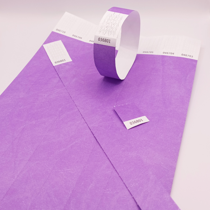 Tyvek® Muñequera Papel Morado Sin Marcar