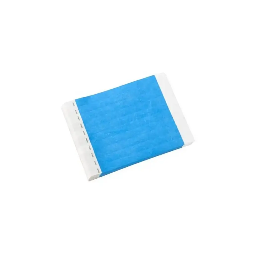 Pulsera Tyvek® de papel azul sin marcar