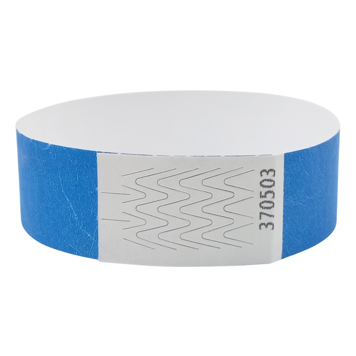 Pulsera Tyvek® de papel azul sin marcar