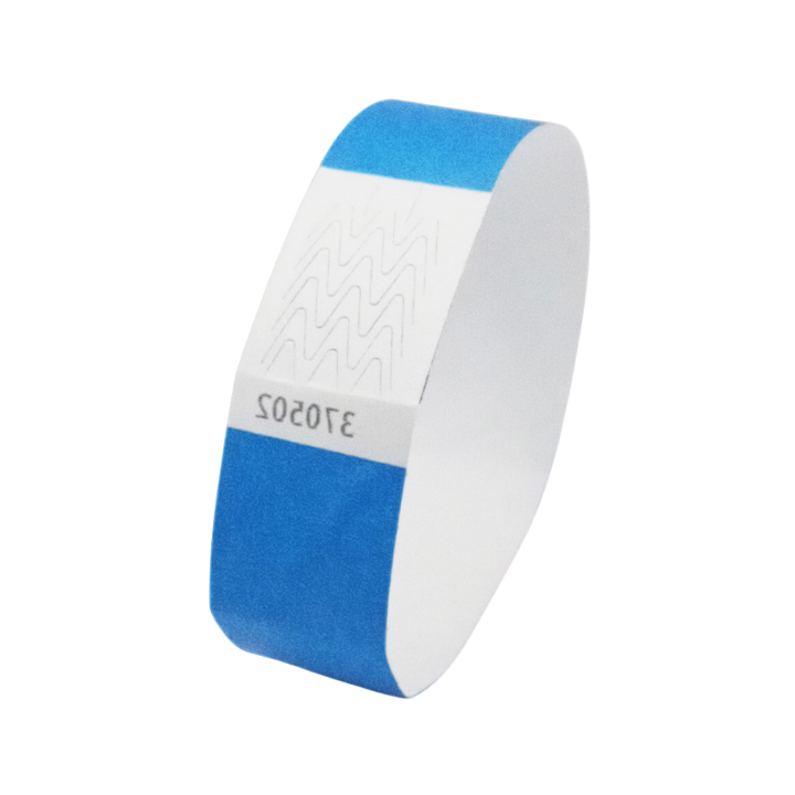 Pulsera Tyvek® de papel azul sin marcar
