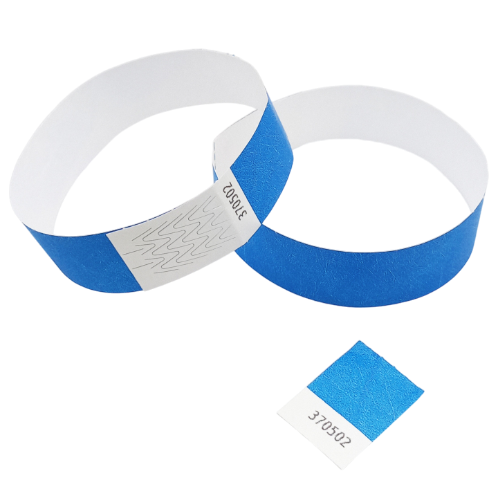 Pulsera Tyvek® de papel azul sin marcar