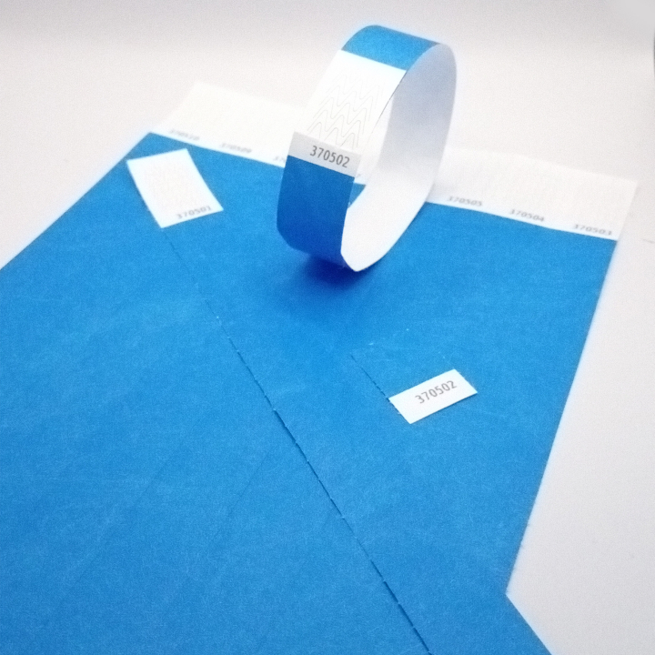 Pulsera Tyvek® de papel azul sin marcar