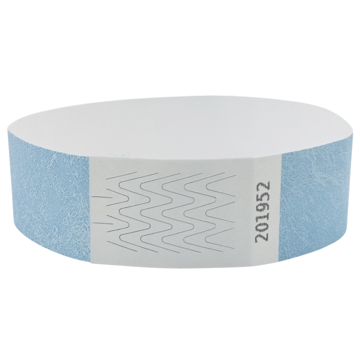 Pulsera Tyvek® Papel azul claro sin marcar