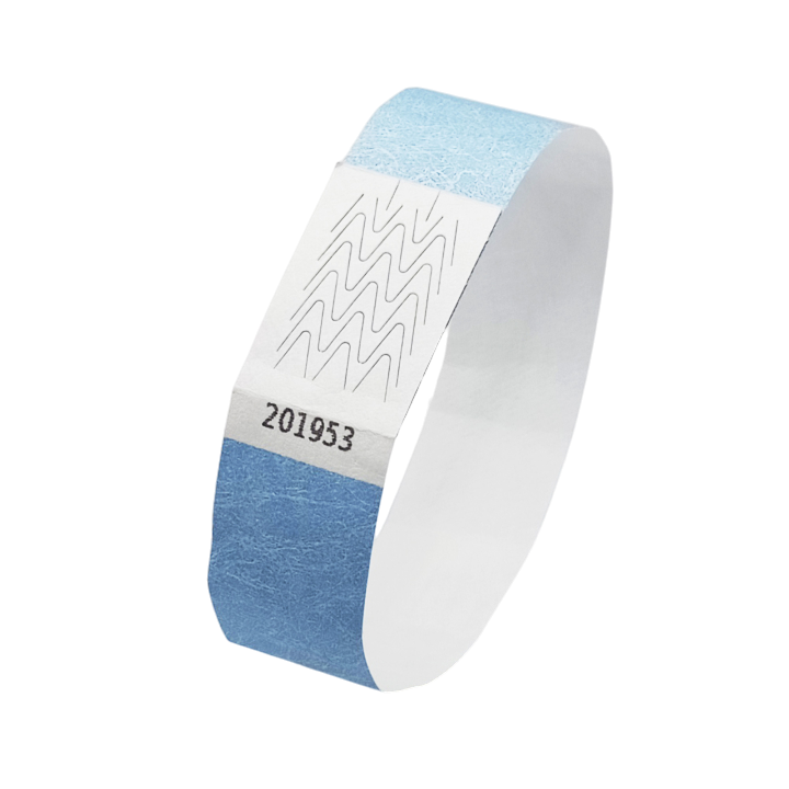 Pulsera Tyvek® Papel azul claro sin marcar
