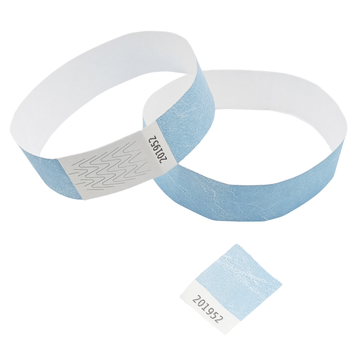Pulsera Tyvek® Papel azul claro sin marcar