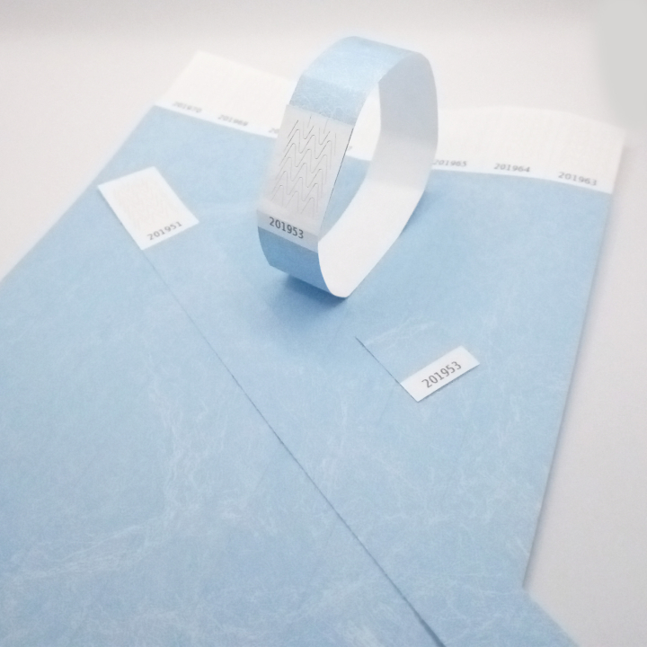 Pulsera Tyvek® Papel azul claro sin marcar