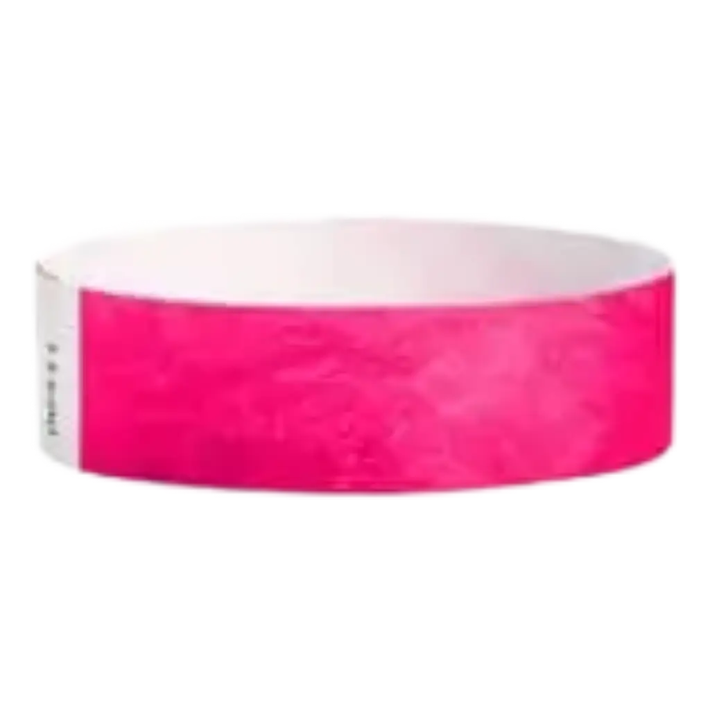 Pulsera Tyvek® de papel rosa neón sin marcar