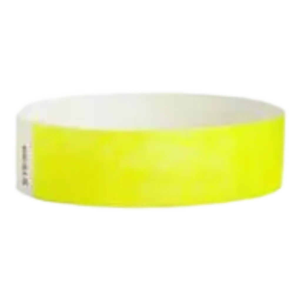 Pulsera Tyvek® de papel amarillo neón sin marcar